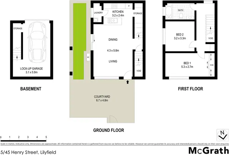 Floorplan of Homely townhouse listing, 5/45 Henry Street, Lilyfield NSW 2040