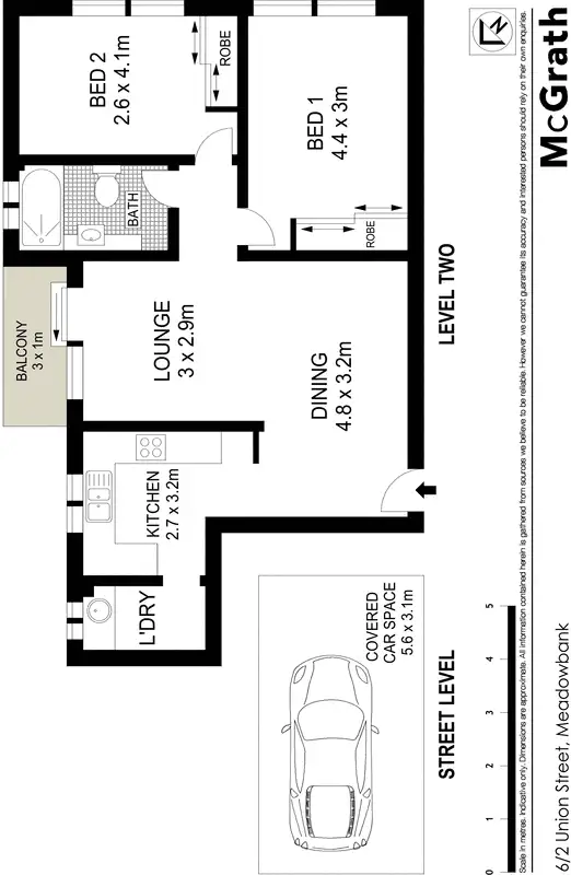 Floorplan of Homely apartment listing, 6/2 Union Street, Meadowbank NSW 2114