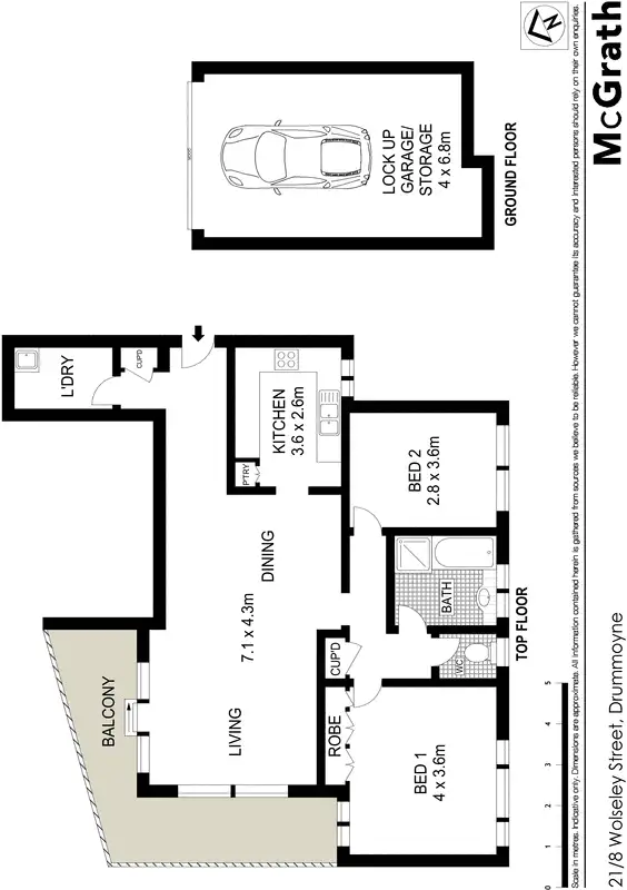 Floorplan of Homely apartment listing, 21/8 Wolseley Street, Drummoyne NSW 2047