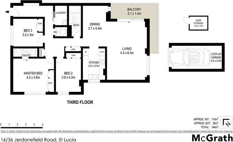 Floorplan of Homely apartment listing, 16/36 Jerdanefield Road, St Lucia QLD 4067