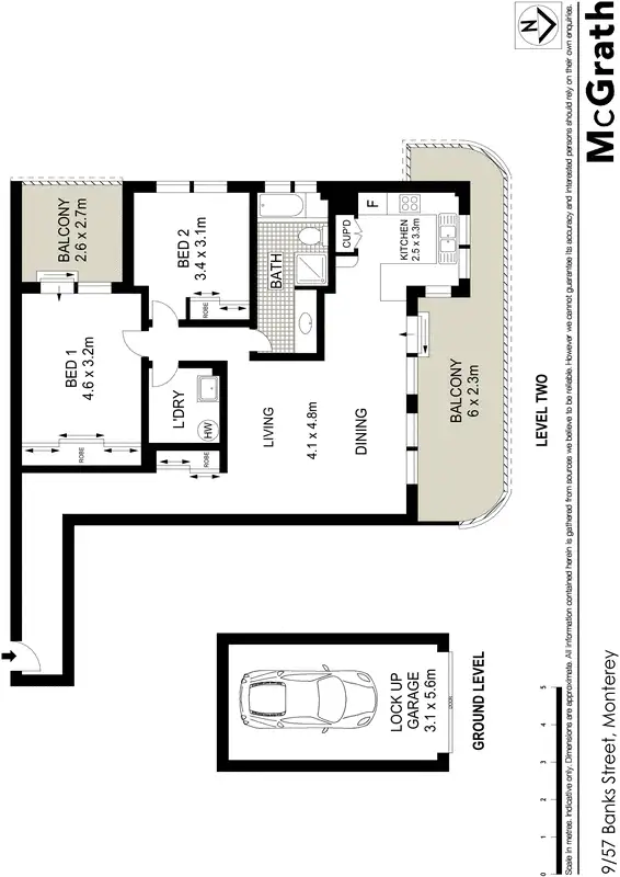 Floorplan of Homely apartment listing, 9/57 Banks Street, Monterey NSW 2217