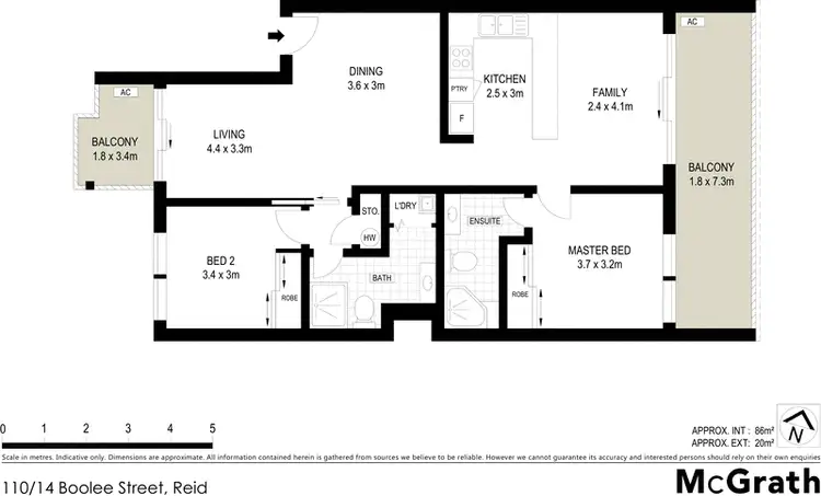 Floorplan of Homely apartment listing, 110/14 Boolee Street, Reid ACT 2612