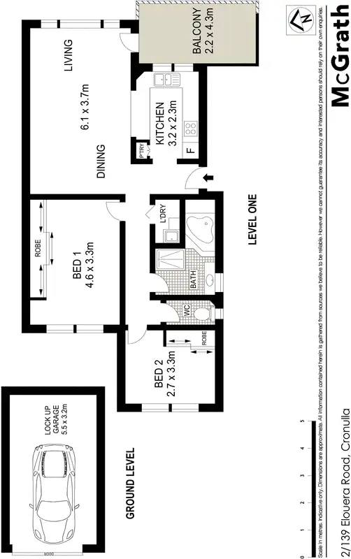 Floorplan of Homely apartment listing, 2/139 Elouera Road, Cronulla NSW 2230