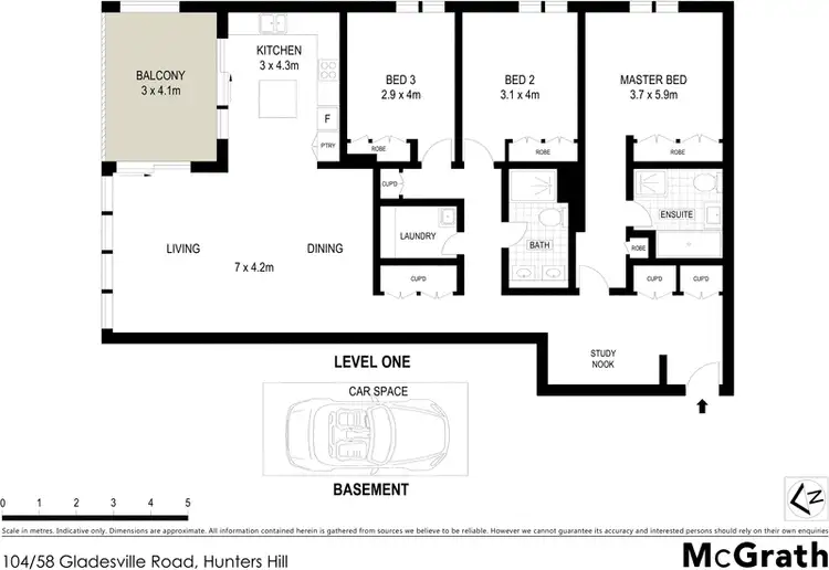 Floorplan of Homely apartment listing, 104/58 Gladesville Road, Hunters Hill NSW 2110