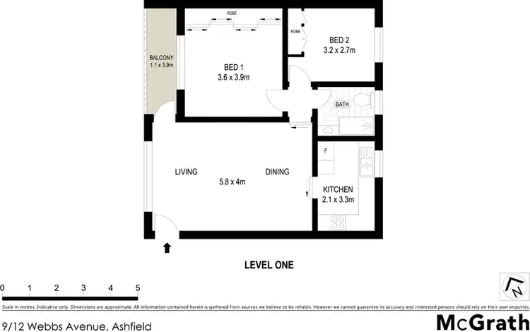 Floorplan of Homely apartment listing, 9/12 Webbs Avenue, Ashfield NSW 2131
