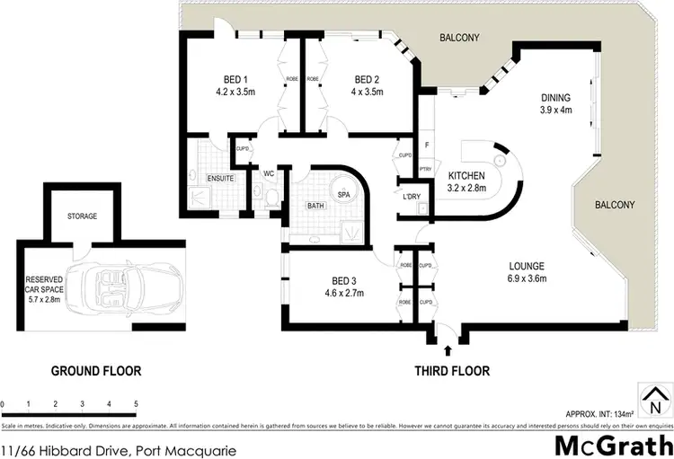 Floorplan of Homely apartment listing, 11/66 Hibbard Drive, Port Macquarie NSW 2444