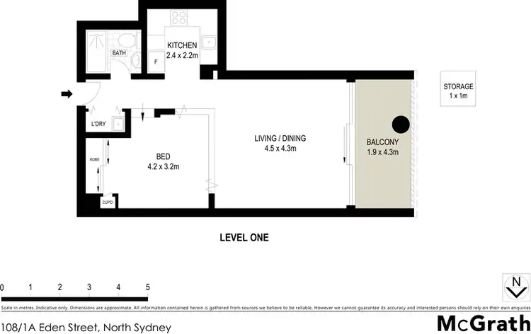 Floorplan of Homely apartment listing, 108/1A Eden Street, North Sydney NSW 2060