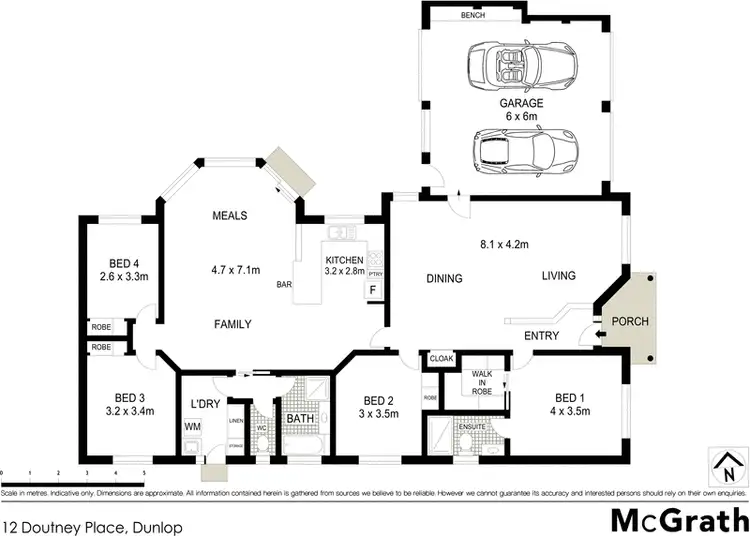 Floorplan of Homely house listing, 12 Doutney Place, Dunlop ACT 2615