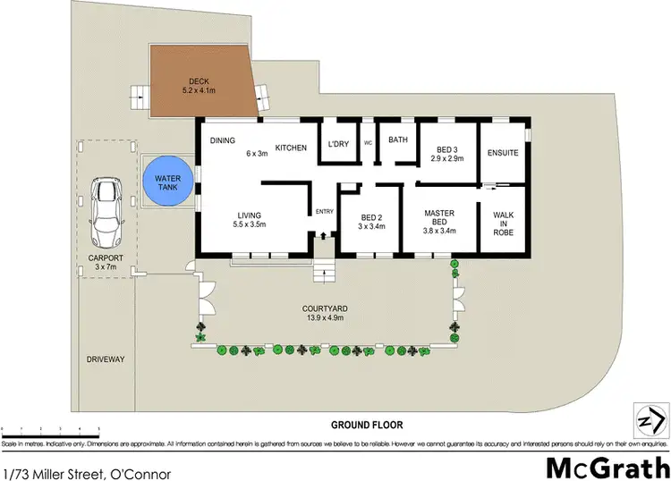 Floorplan of Homely house listing, 1/73 Miller Street, O'connor ACT 2602