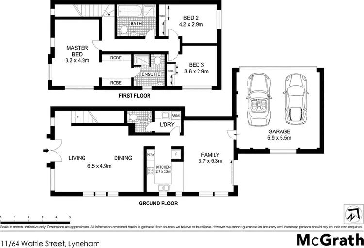 Floorplan of Homely townhouse listing, 11/64 Wattle Street, Lyneham ACT 2602