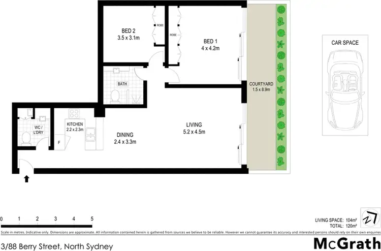 Floorplan of Homely apartment listing, 3/88 Berry Street, North Sydney NSW 2060