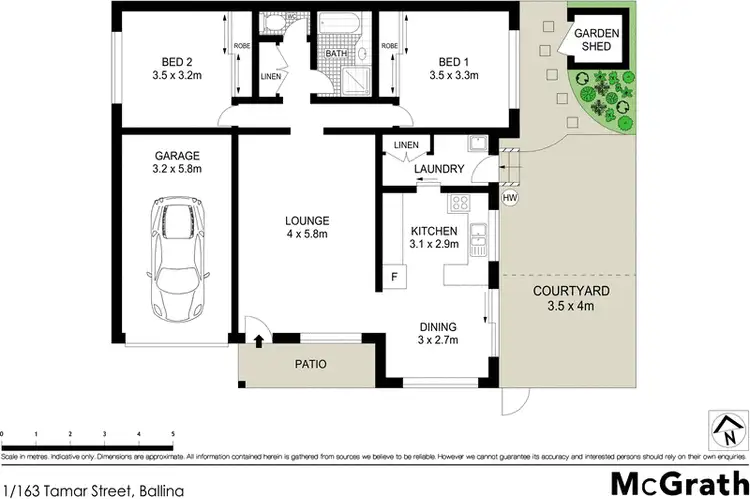 Floorplan of Homely villa listing, 1/163 Tamar Street, Ballina NSW 2478