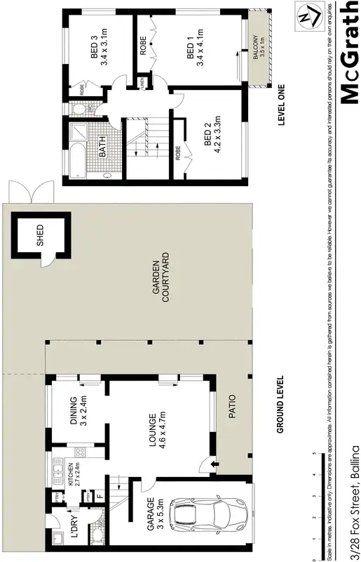 Floorplan of Homely townhouse listing, 3/28 Fox Street, Ballina NSW 2478