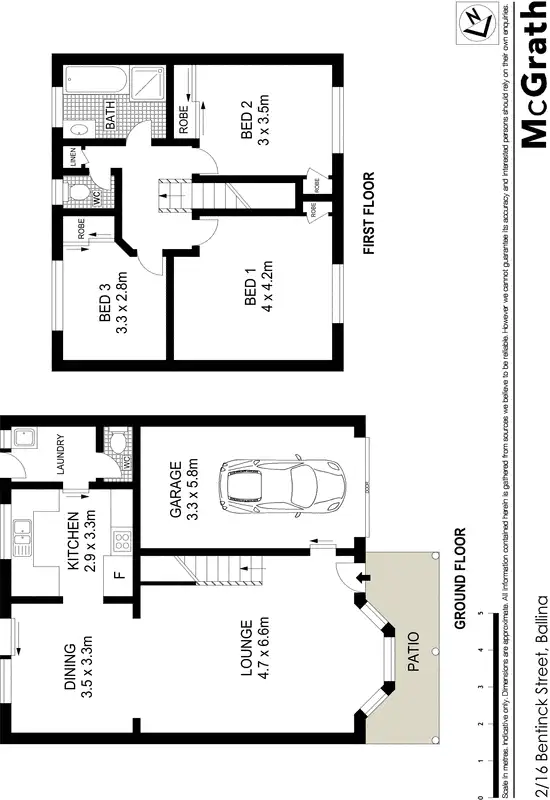 Floorplan of Homely townhouse listing, 2/16 Bentinck Street, Ballina NSW 2478