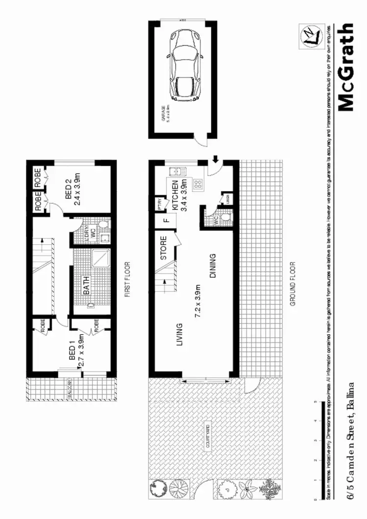Floorplan of Homely townhouse listing, 6/5 Camden Street, Ballina NSW 2478