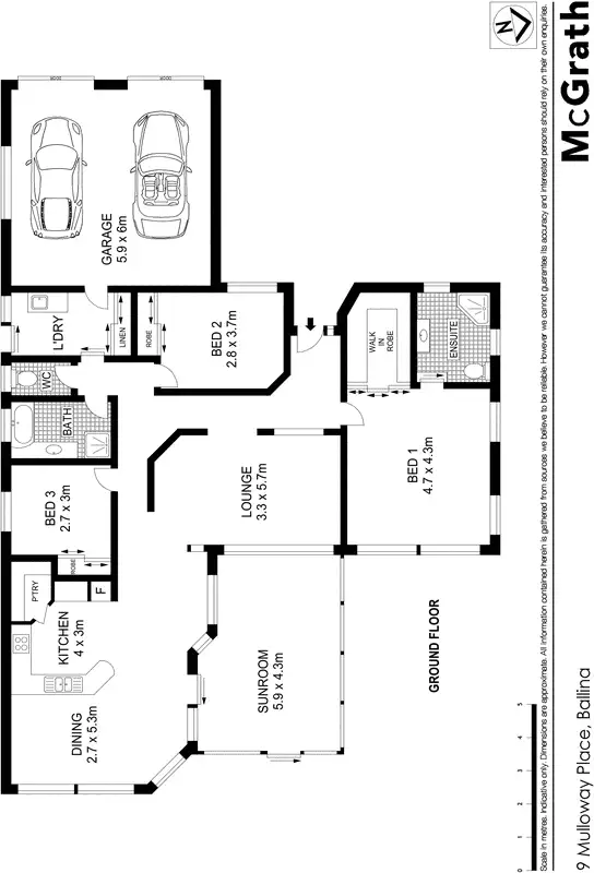 Floorplan of Homely house listing, 9 Mulloway Place, Ballina NSW 2478