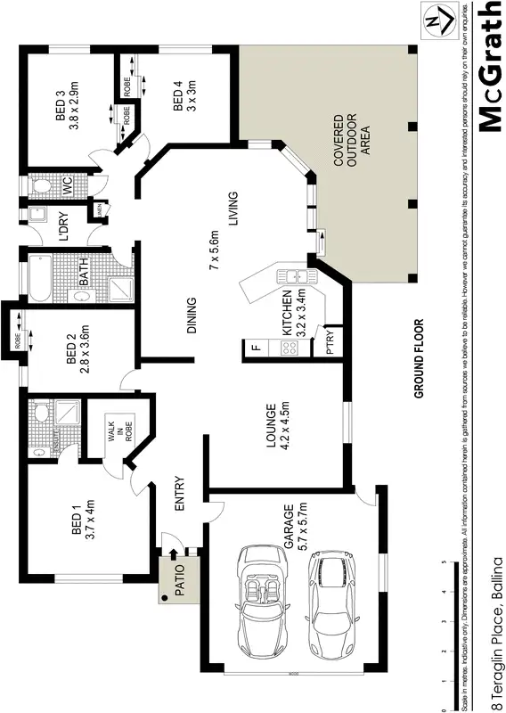 Floorplan of Homely house listing, 8 Teraglin Place, Ballina NSW 2478