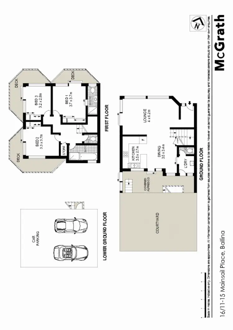 Floorplan of Homely townhouse listing, 16/11 Mainsail Place, Ballina NSW 2478