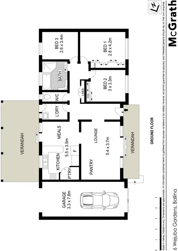 Floorplan of Homely house listing, 6 Wejuba Gardens, Ballina NSW 2478