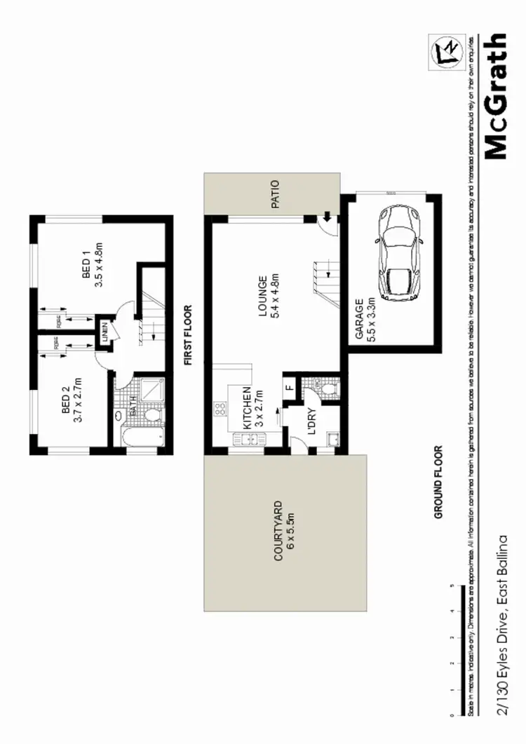 Floorplan of Homely townhouse listing, 2/130 Eyles Drive, East Ballina NSW 2478