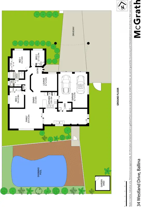 Floorplan of Homely house listing, 34 Westland Drive, Ballina NSW 2478
