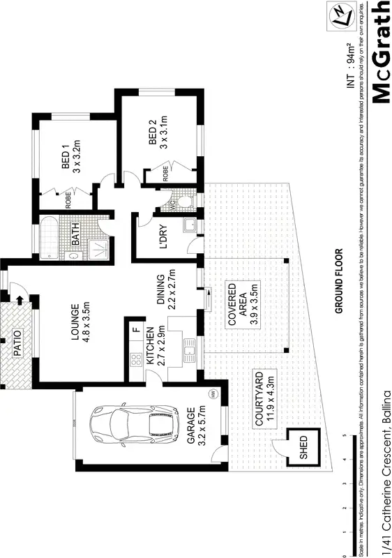 Floorplan of Homely villa listing, 1/41 Catherine Crescent, Ballina NSW 2478