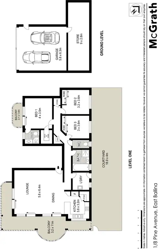 Floorplan of Homely apartment listing, 1/8 Pine Avenue, East Ballina NSW 2478