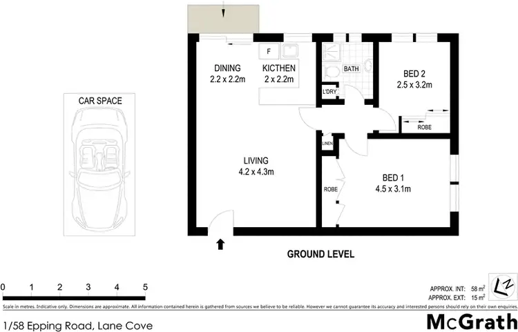 Floorplan of Homely apartment listing, 1/58 Epping Road, Lane Cove NSW 2066