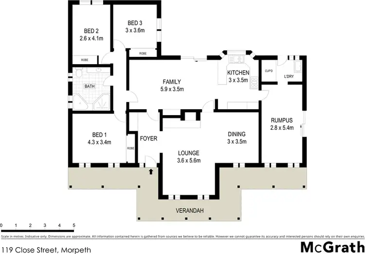 Floorplan of Homely house listing, 119 Close Street, Morpeth NSW 2321
