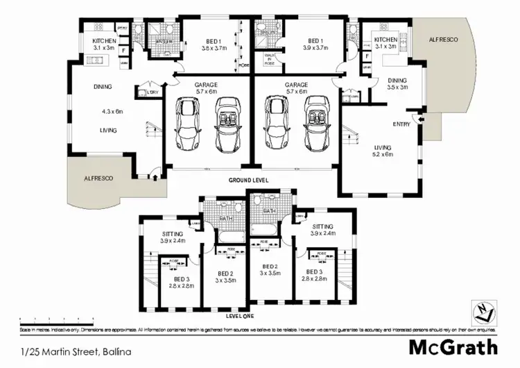 Floorplan of Homely townhouse listing, 1/25 Martin Street, Ballina NSW 2478