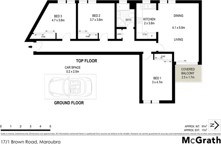 Floorplan of Homely apartment listing, 17/1 Brown Road, Maroubra NSW 2035