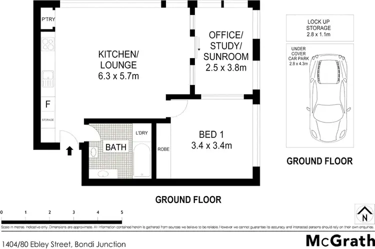 Floorplan of Homely apartment listing, 1404/80 Ebley Street, Bondi Junction NSW 2022