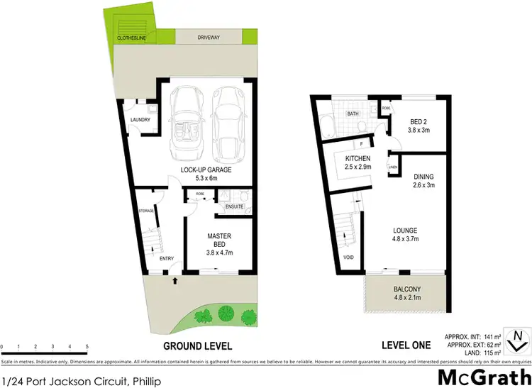 Floorplan of Homely townhouse listing, 24 Port Jackson Circuit, Phillip ACT 2606