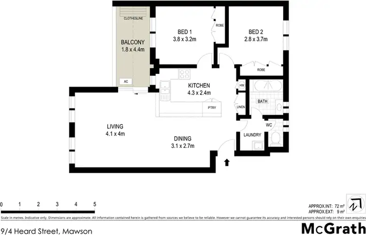 Floorplan of Homely apartment listing, 9/4 Heard Street, Mawson ACT 2607