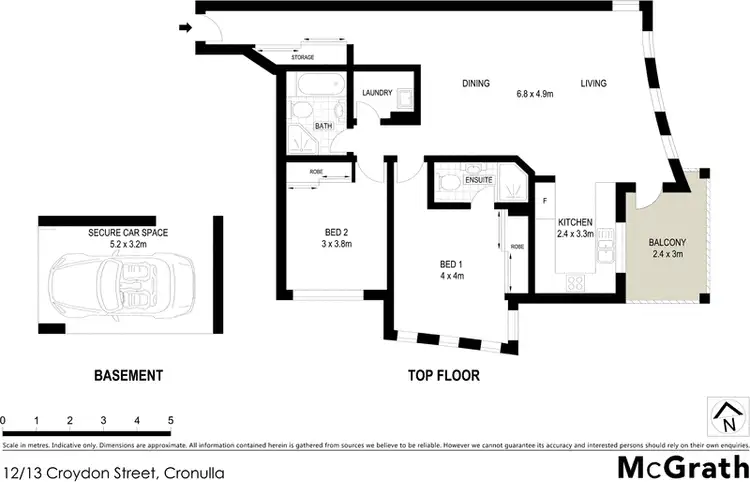 Floorplan of Homely apartment listing, 12/13 Croydon Street, Cronulla NSW 2230