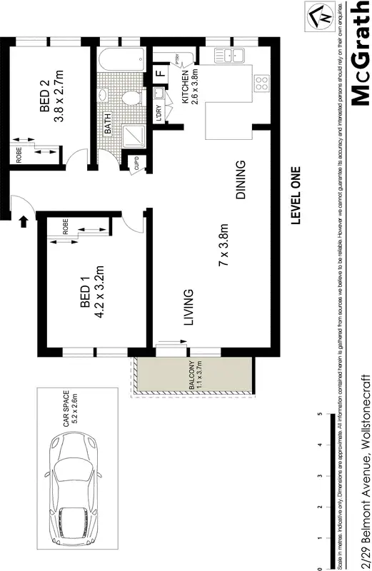 Floorplan of Homely apartment listing, 2/29 Belmont Avenue, Wollstonecraft NSW 2065