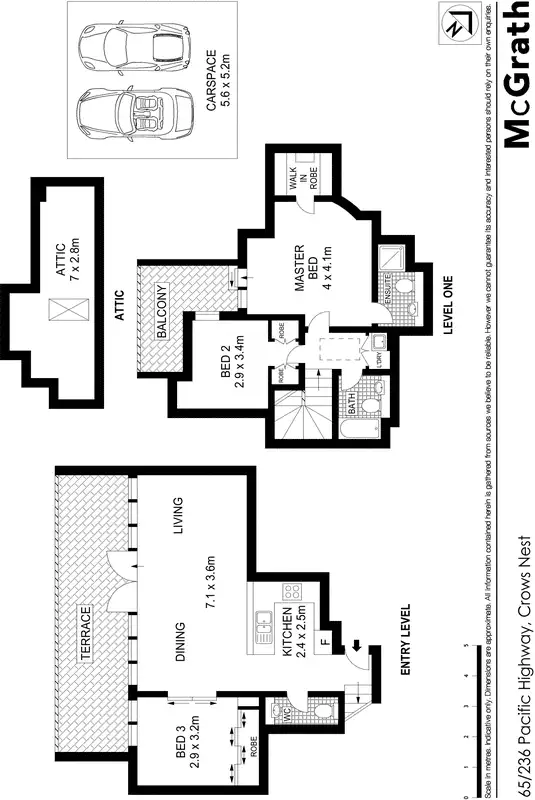 Floorplan of Homely apartment listing, 65/236 Pacific Highway, Crows Nest NSW 2065