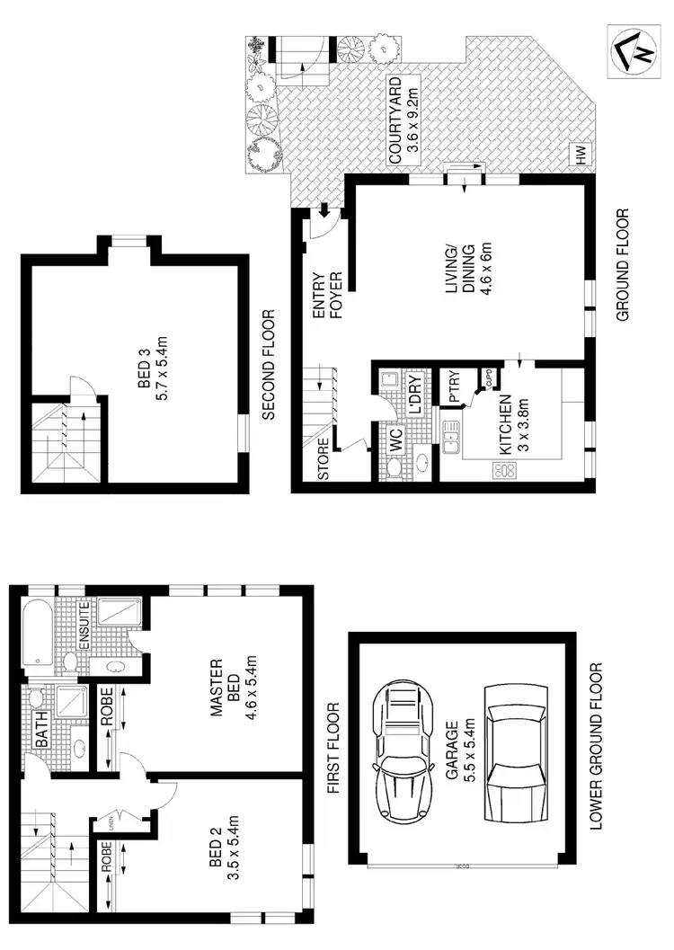 Floorplan of Homely townhouse listing, 7/5 Waverton Avenue, Waverton NSW 2060