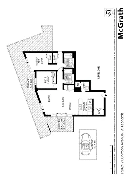 Floorplan of Homely apartment listing, D202/12 Duntroon Avenue, St Leonards NSW 2065