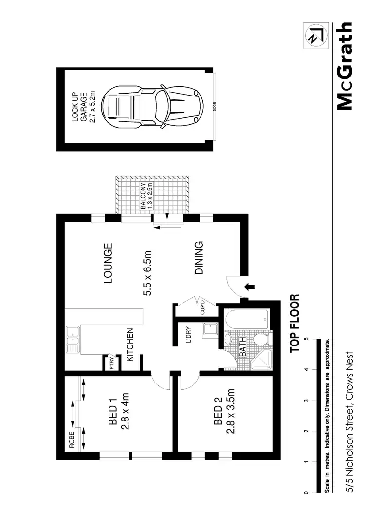 Floorplan of Homely apartment listing, 5/5 Nicholson Street, Crows Nest NSW 2065