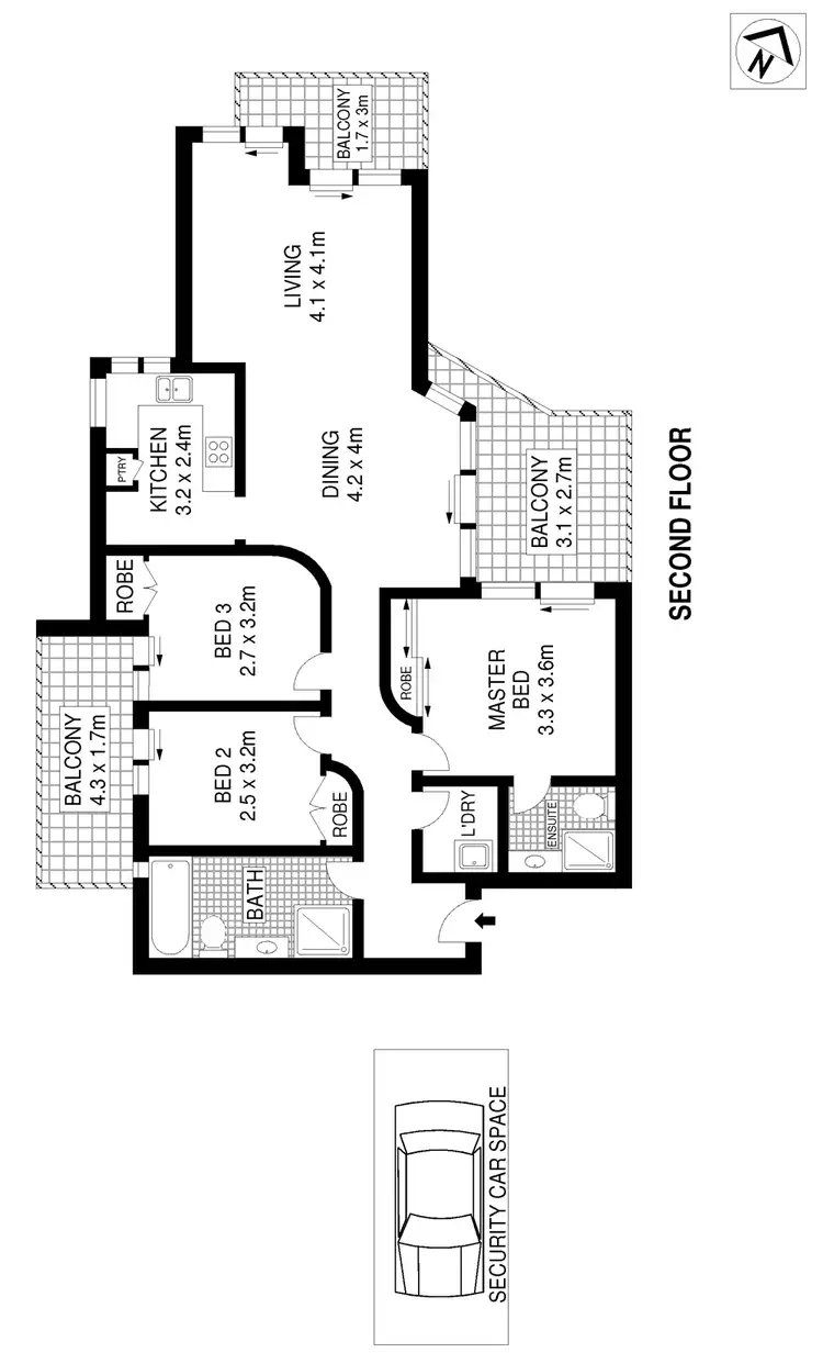 Floorplan of Homely apartment listing, 4/58 Gerard Street, Cremorne NSW 2090