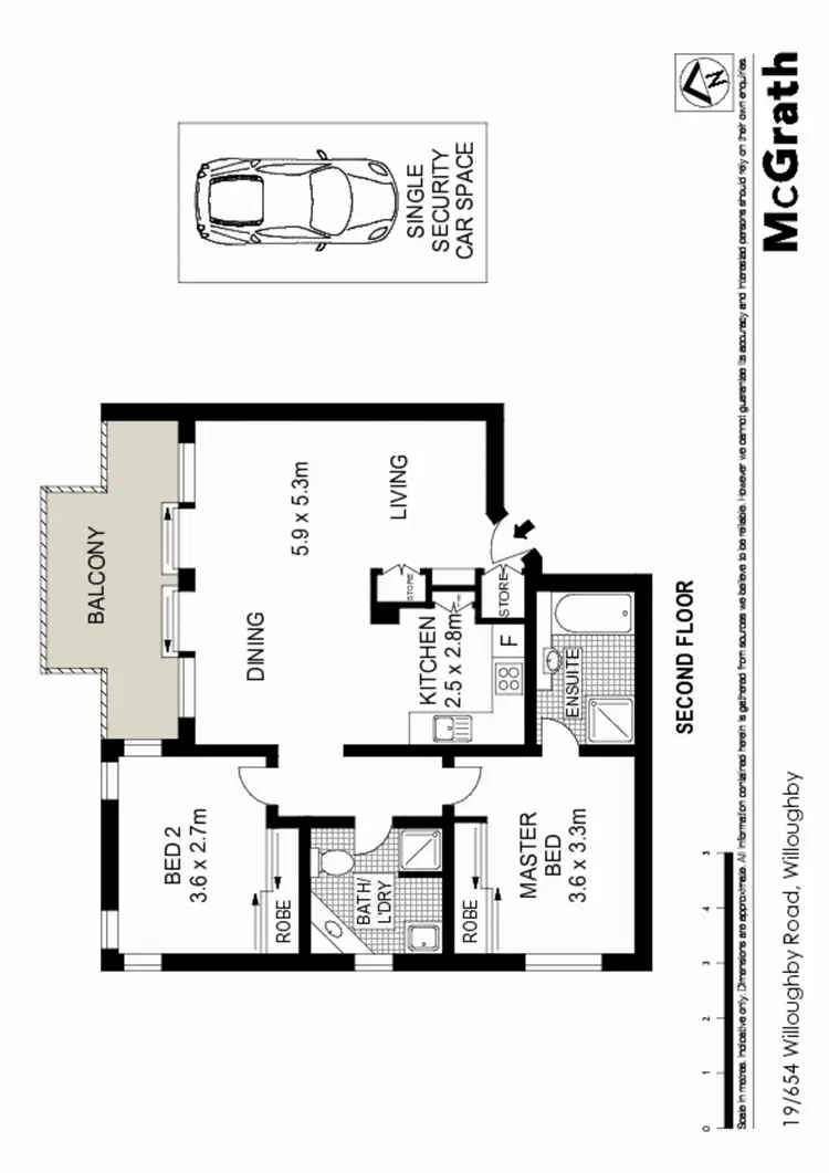 Floorplan of Homely apartment listing, 19/654 Willoughby Road, Willoughby NSW 2068