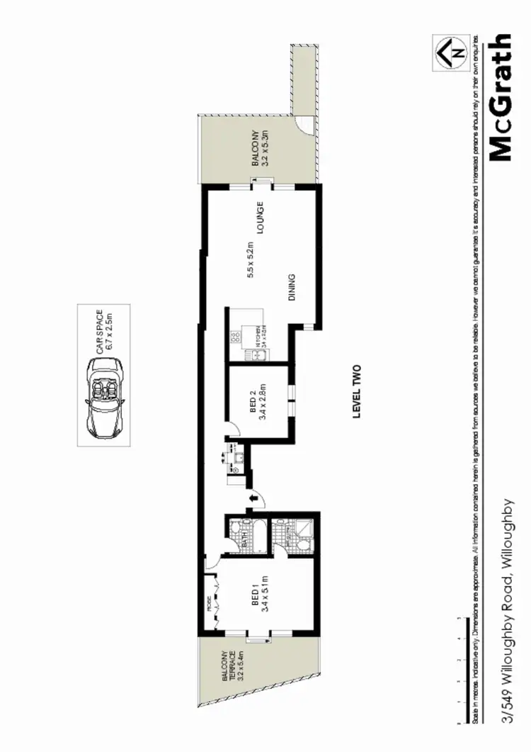 Floorplan of Homely apartment listing, 3/549 Willoughby Road, Willoughby NSW 2068