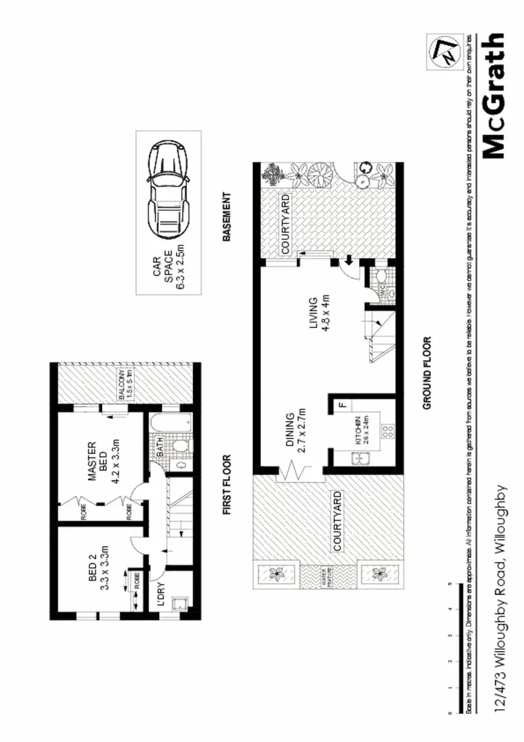 Floorplan of Homely townhouse listing, 12/473 Willoughby Road, Willoughby NSW 2068