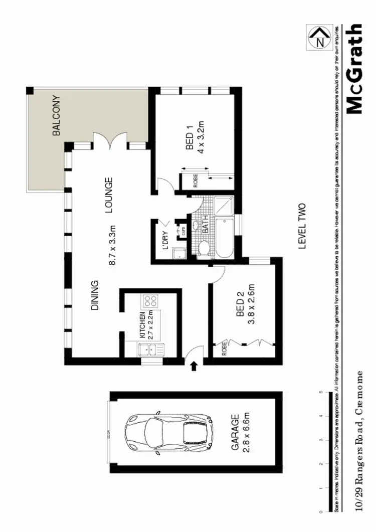 Floorplan of Homely apartment listing, 10/29 Rangers Road, Cremorne NSW 2090