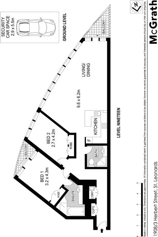 Floorplan of Homely apartment listing, 1908/3 Herbert Street, St Leonards NSW 2065