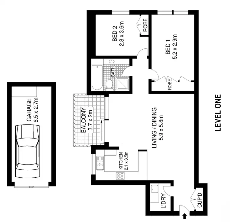 Floorplan of Homely apartment listing, 52/25A Marks Street, Naremburn NSW 2065