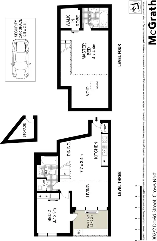 Floorplan of Homely apartment listing, 302/2 David Street, Crows Nest NSW 2065