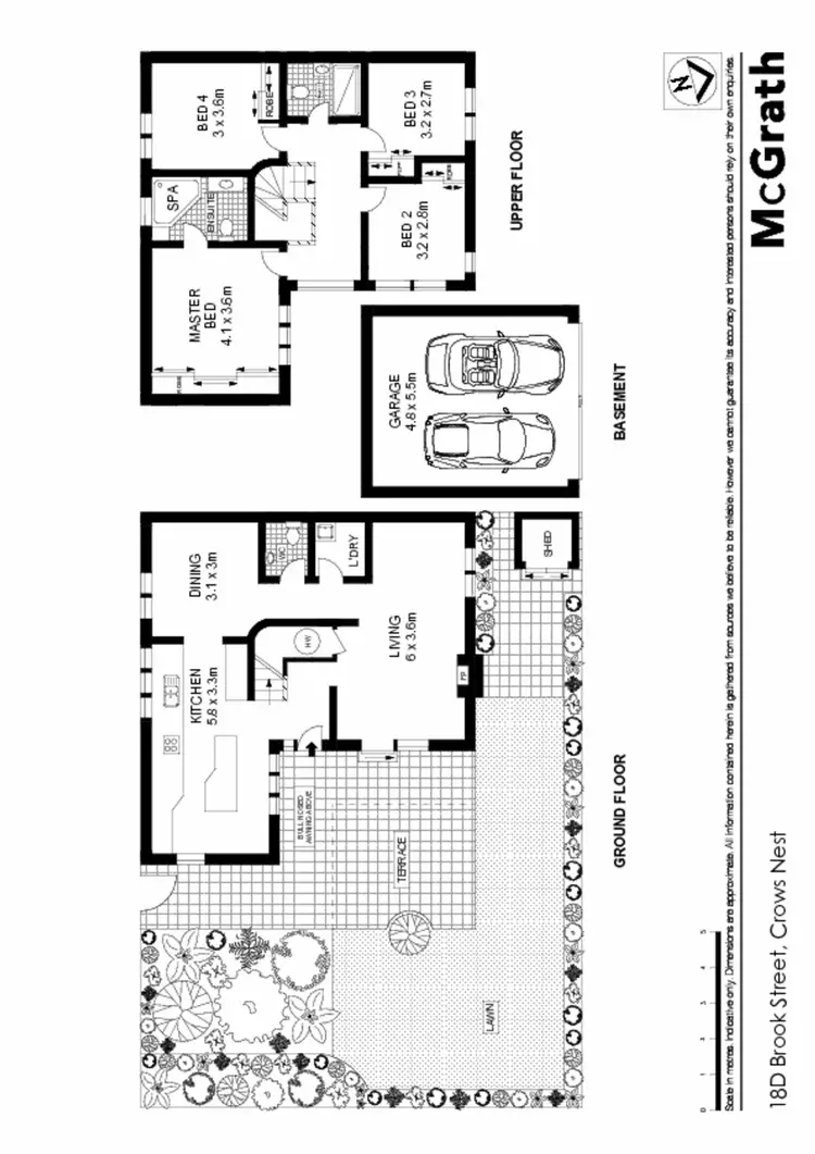 Floorplan of Homely townhouse listing, 18D Brook Street, Crows Nest NSW 2065