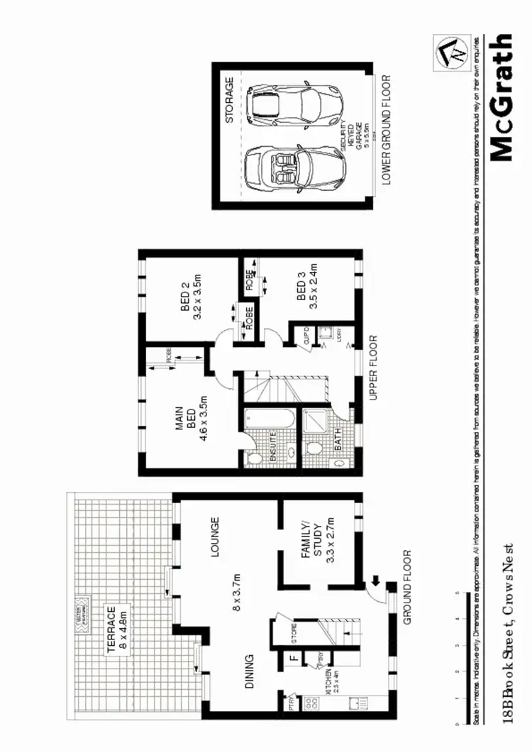Floorplan of Homely townhouse listing, 18B Brook Street, Crows Nest NSW 2065